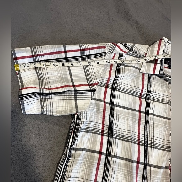 VTG 90’s Phat Farm Black and Red Plaid Men's Button Down Logo Streetwear large - Picture 5 of 14